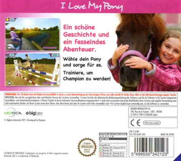 I Love My Pony (Europe) (En,Fr,De,Es,It,Nl) box cover back